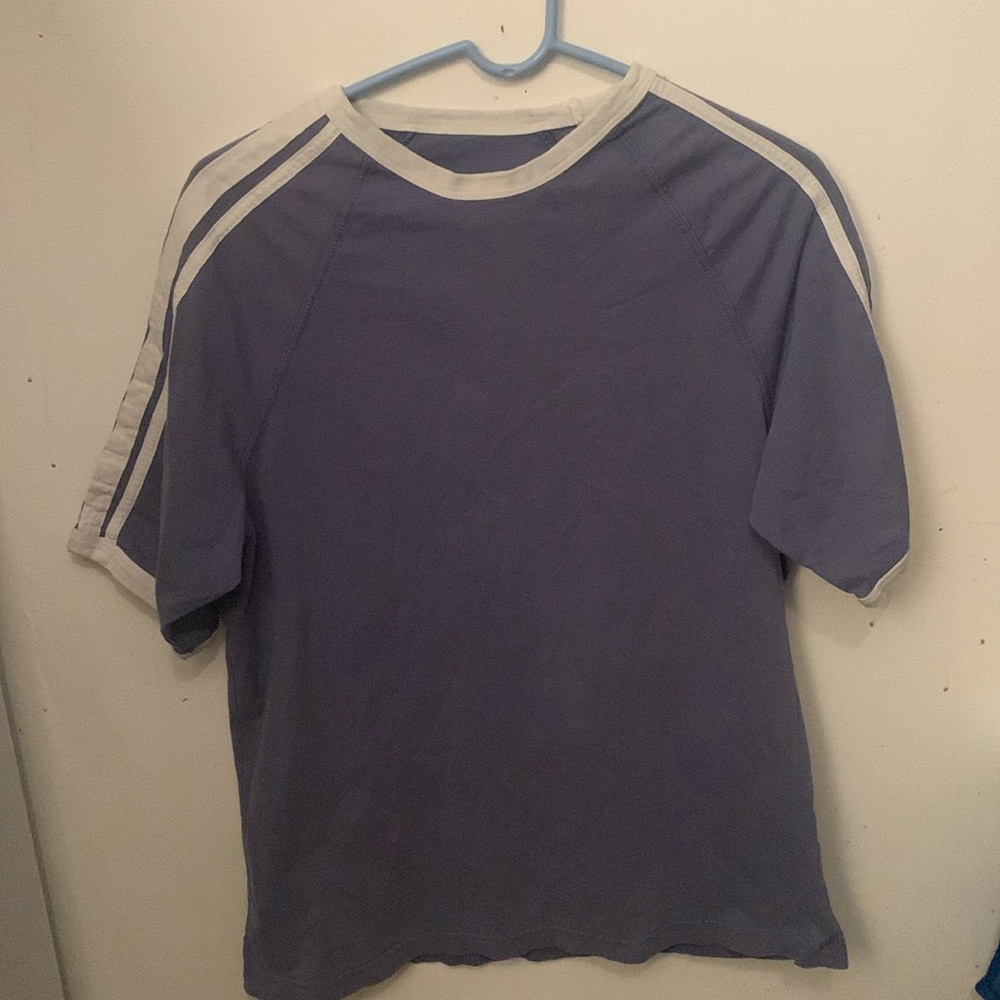Awesome Nevada 2 Tone Blue and White striped 70’s style 100% Cotton Tshirt SZ M